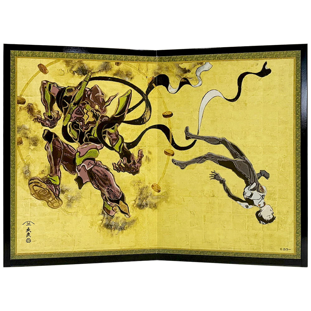 Evangelion x Ukiyoe - Folding Screen Fujin Unit 01 / Shinji Ikari