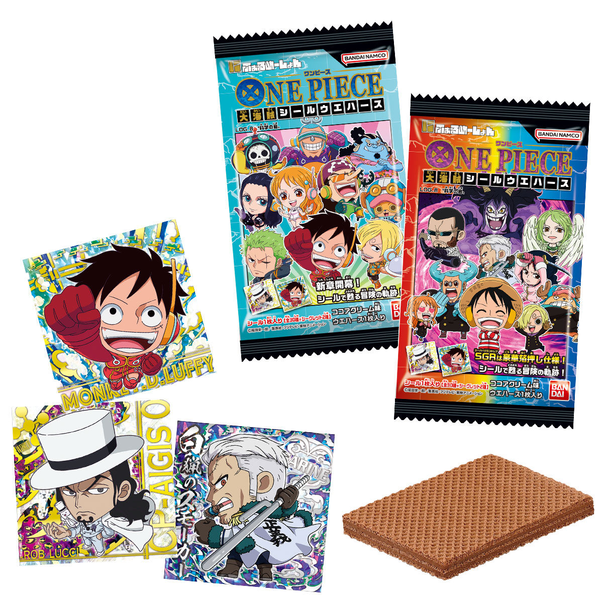 One Piece - Niformation Great Pirate Seal Wafer LOG.8 - Candy Toys, Snacks (BOX OF 20 PCS)