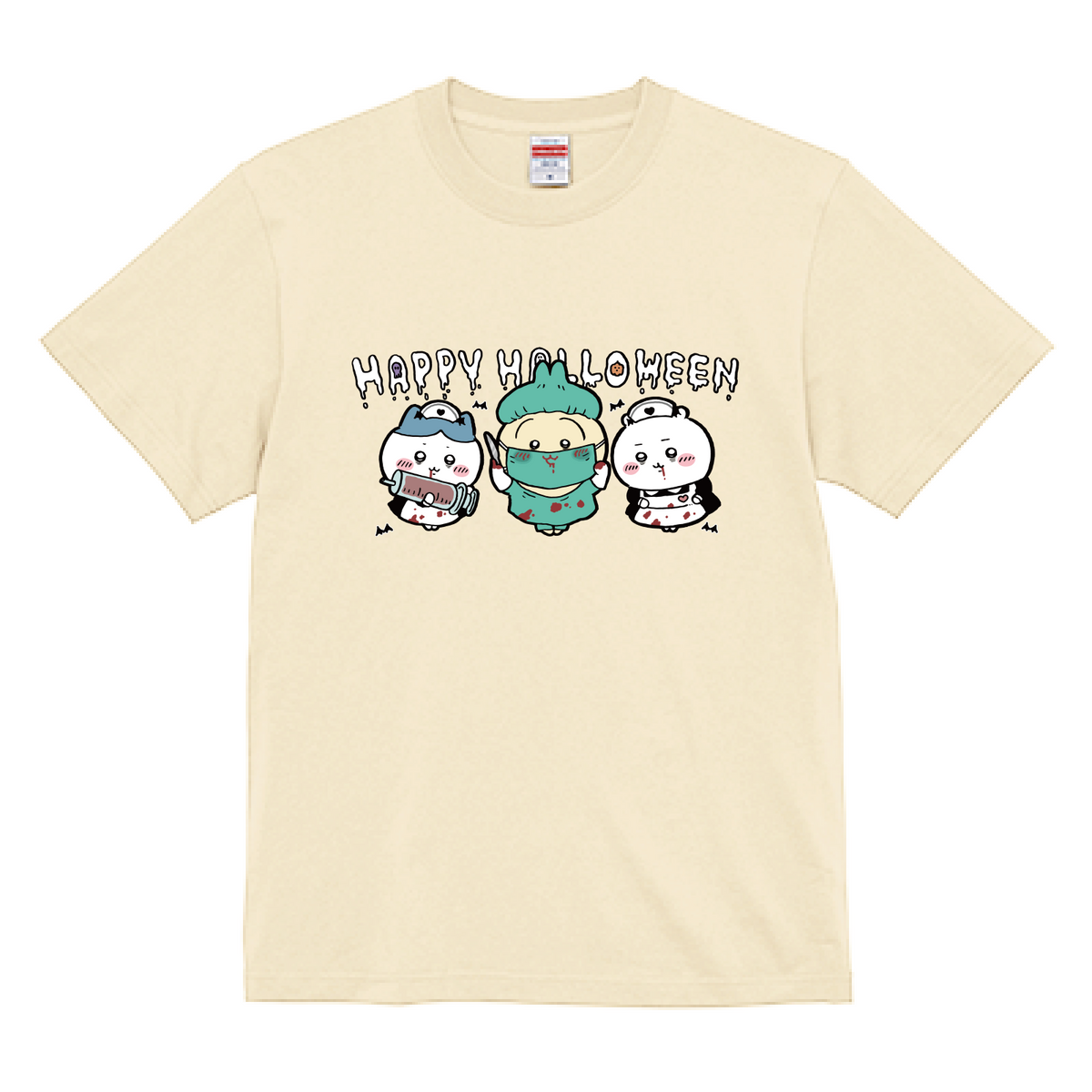 Chiikawa Happy Halloween 2026 Chiikawa, Hachiware & Usagi T-Shirt in Ivory, official product view 4