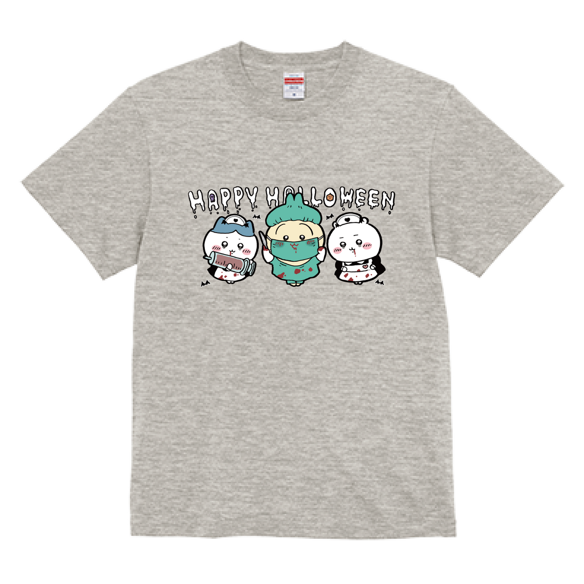 Chiikawa Happy Halloween 2026 Chiikawa, Hachiware & Usagi T-Shirt in Oatmeal, official product view 5
