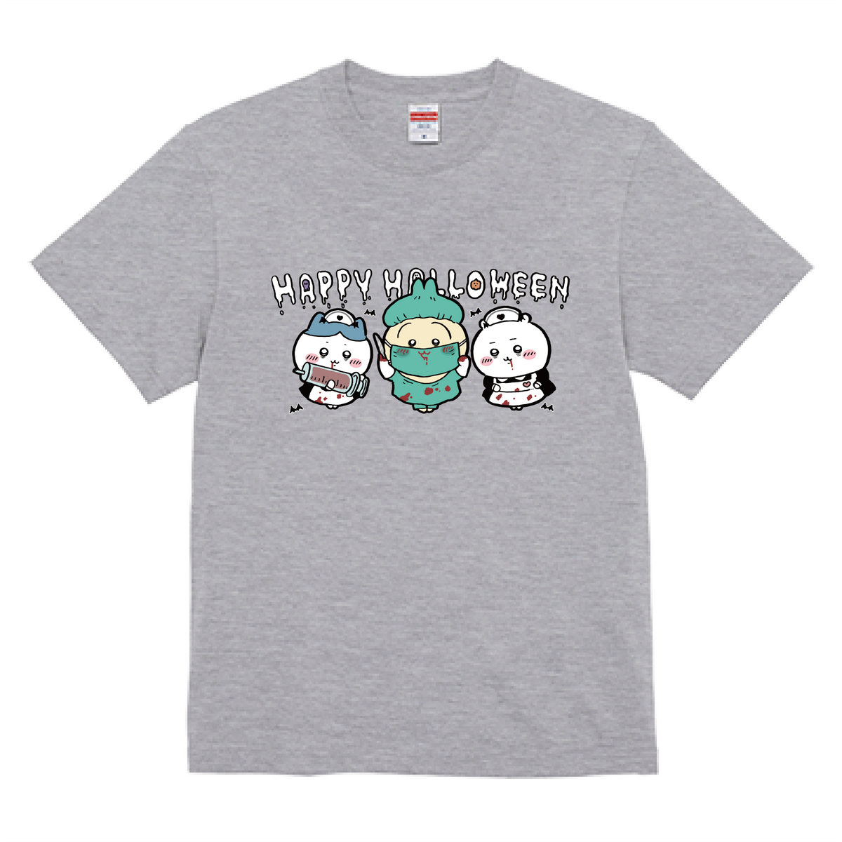 Chiikawa Happy Halloween 2026 Chiikawa, Hachiware & Usagi T-Shirt in Ash, official product view 6