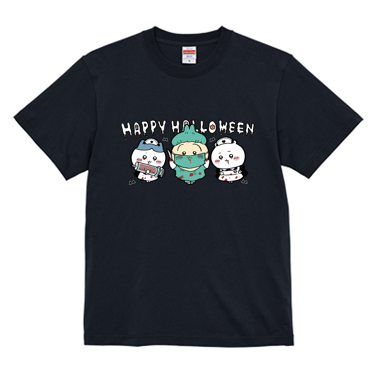 Chiikawa Happy Halloween 2026 Chiikawa, Hachiware & Usagi T-Shirt in Navy, official product view 11