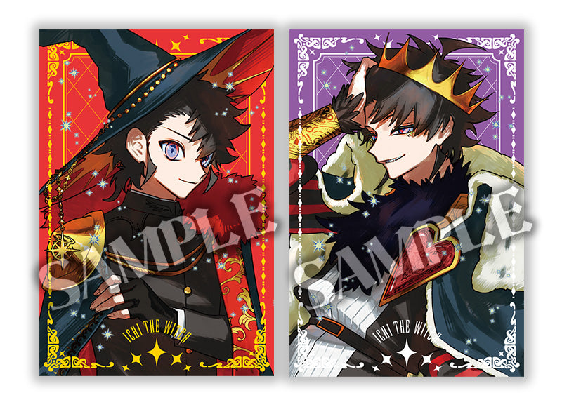 Included Ichi the Witch metallic postcard pair