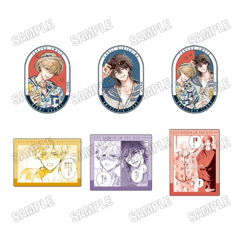 Lost Virgin in the bed - glitter acrylic badge complete box
