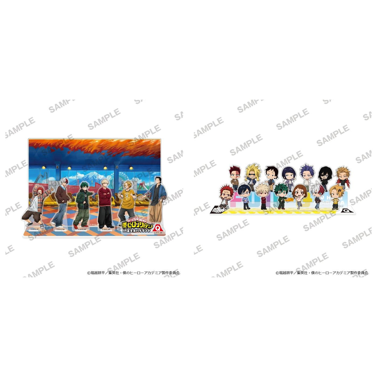 My Hero Academia Fuji-Q Highland dioramas, complete set of both designs