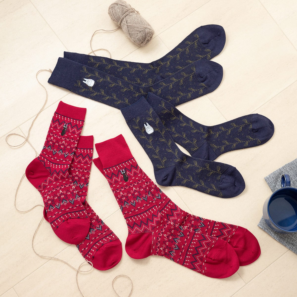 My Neighbor Totoro Socks - Totoro Knitted All-Over Pattern - official product view 6