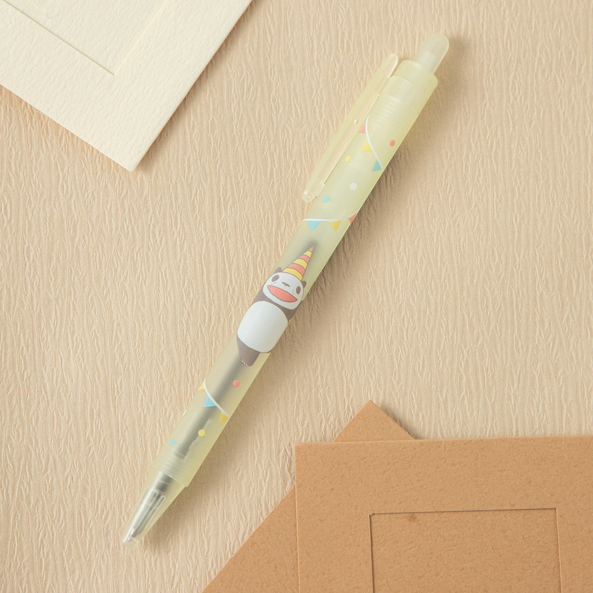 Panda! Go Panda! - Frosted 0.7 mm Black Ballpoint Pens (4 Colours) - Yellow - official view 10
