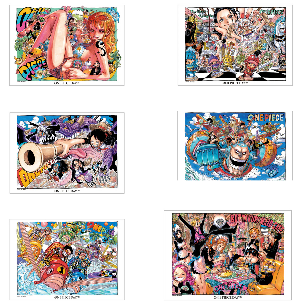 One Piece Day 25 - Color Illustration Plates (6 types)