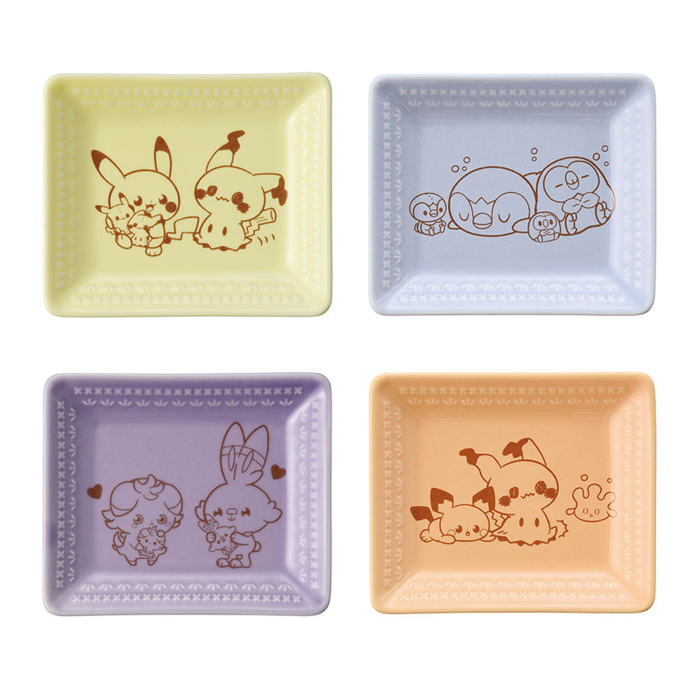 Ichiban Kuji Pokemon Peaceful Place A Moment of Peace - F Prize Lace Plate Complete Set of 4 Types
