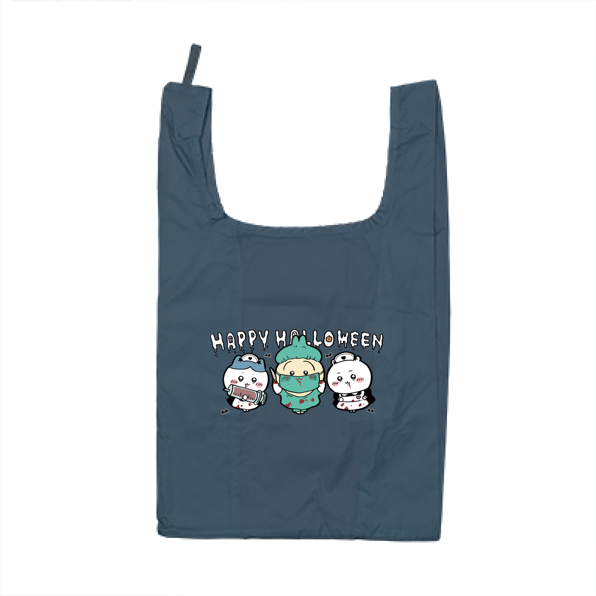Chiikawa Happy Halloween 2026 Chiikawa, Hachiware & Usagi Eco Bag L in Navy, official product view 1