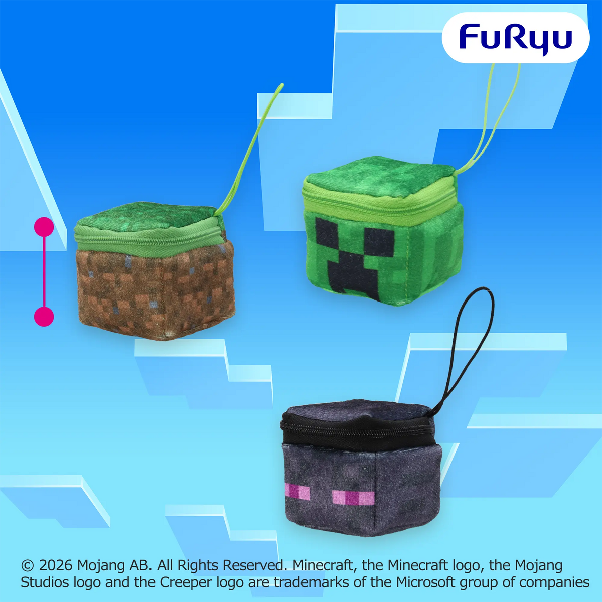 Minecraft - Block Pouch Mascots Vol.2 complete set of 3 designs