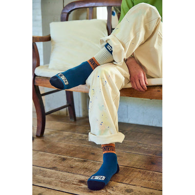 My Neighbor Totoro Socks - GBL Bus Stop Pattern - Blue - official product view 3