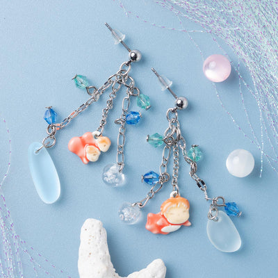 Ponyo Dangling Earrings (2 Types) - Pierced Pair - official view 1
