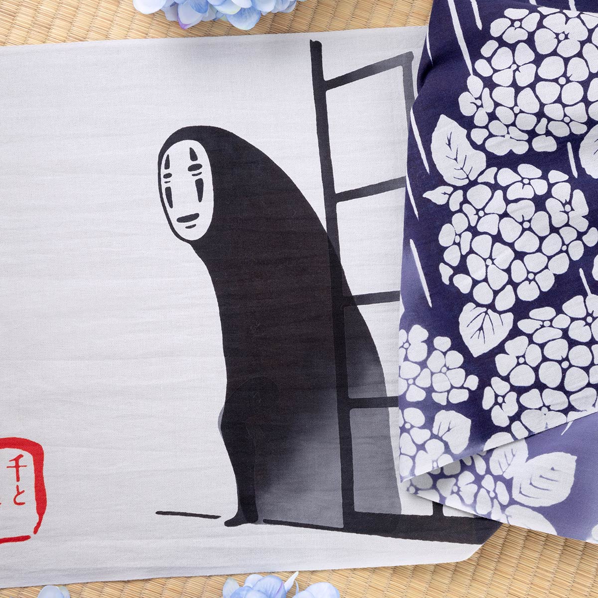 Spirited Away No-Face Rainy Night Chusen Tenugui - official view 4